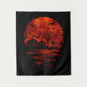 HALLOWEEN BEÄNGSTIGENDER ROTER MOON WANDTEPPICH (Vorderseite)