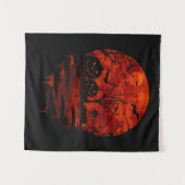 HALLOWEEN BEÄNGSTIGENDER ROTER MOON WANDTEPPICH (Vorderseite (Horizontal))