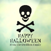 Halloween beängstigender schwarzer Schädel Fensteraufkleber (Blatt 3)