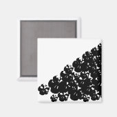 Halloween beängstigender Schwarzer Schädelhaufen Magnet (Vorderseite/Rückseite)