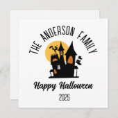 Halloween Beängstigender Spuk Hausname Personalisi Feiertagskarte (Vorne/Hinten)