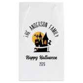 Halloween Beängstigender Spuk Hausname Personalisi Kleine Geschenktüte (Rückseite)