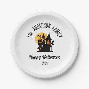 Halloween Beängstigender Spuk Hausname Personalisi Pappteller