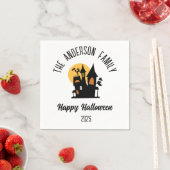 Halloween Beängstigender Spuk Hausname Personalisi Serviette (Beispiel)