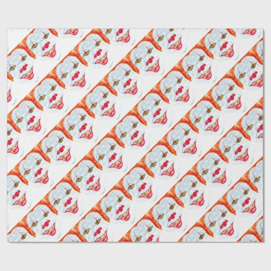 Halloween beängstigendes Clown2 Geschenkpapier (Flach)