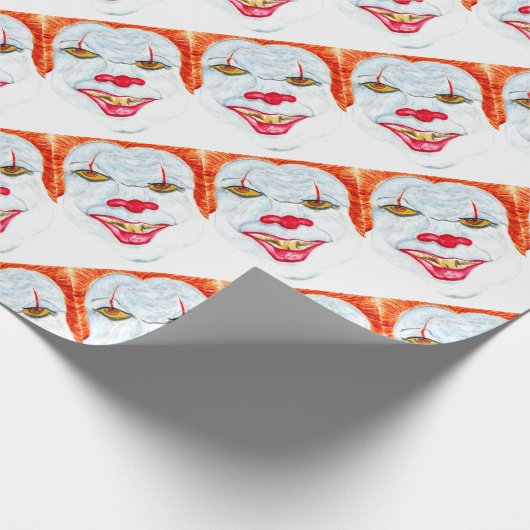 Halloween beängstigendes Clown2 Geschenkpapier (Ecke)
