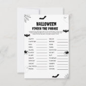 Halloween beängstigendes Ende der Phrase Party-Spi Einladung (Vorderseite)