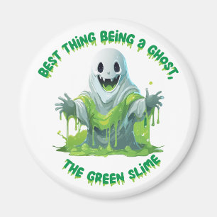 Halloween Beängstigendes Gespenst in grünem Slim Magnet