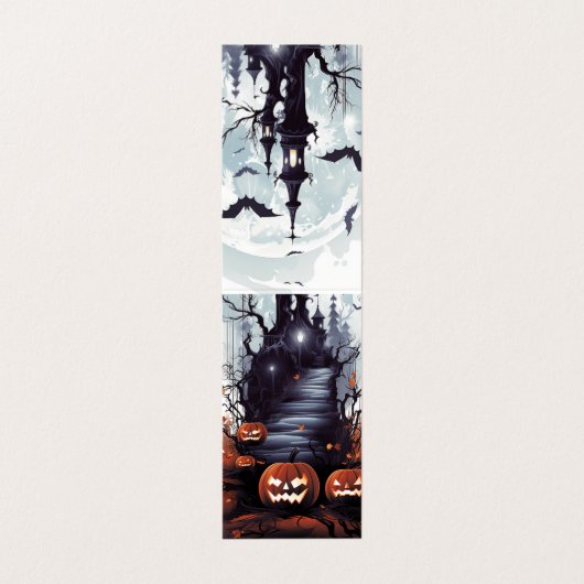Halloween Beängstigendes Lesezeichen Visitenkarten (Außenseite Aufgefaltet)