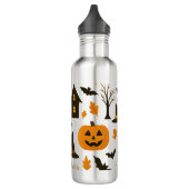 Halloween Beängstigendes Muster - Spooky & Festiva Edelstahlflasche (Links)