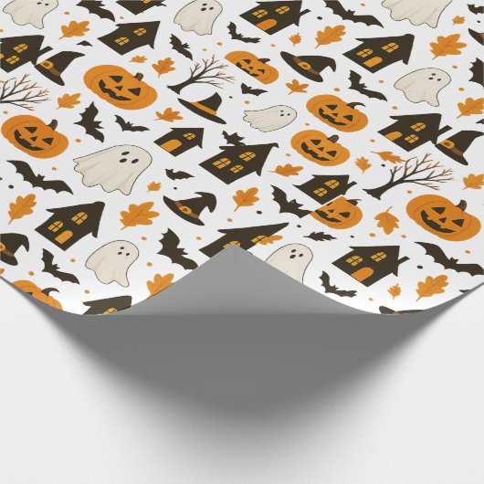 Halloween Beängstigendes Muster - Spooky & Festiva Geschenkpapier (Ecke)