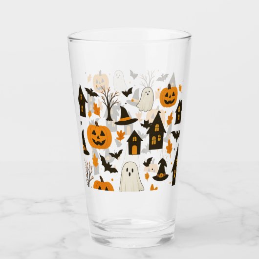 Halloween Beängstigendes Muster - Spooky & Festiva Glas (Vorderseite)