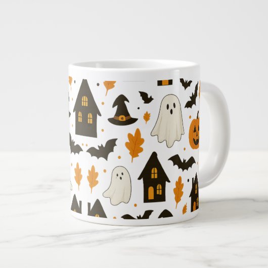 Halloween Beängstigendes Muster - Spooky & Festiva Jumbo-Tasse (Vorderseite Rechts)