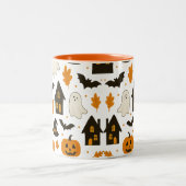 Halloween Beängstigendes Muster - Spooky & Festiva Zweifarbige Tasse (Mittel)