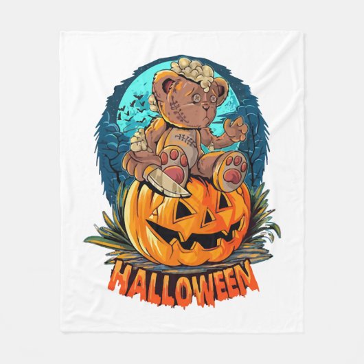 Halloween Bear Killer Fleecedecke (Vorderseite)