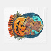 Halloween Bear Killer Fleecedecke (Vorderseite (Horizontal))