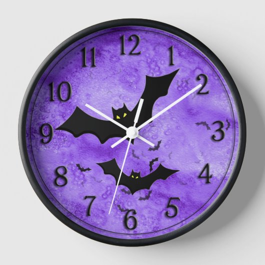 Halloween: Becken Silhouetten Lila Grunge Uhr (Vorderseite)