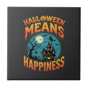 Halloween bedeutet glückliches Spukhaus Vektor Fliese