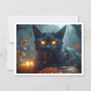 Halloween bedroht scharenschwarze Katze Postkarte