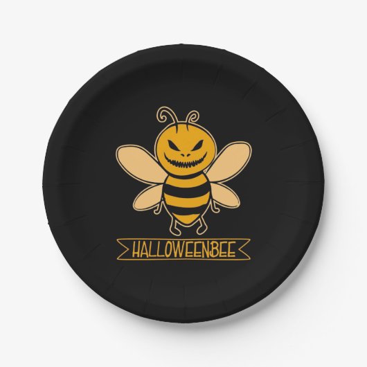 Halloween Bee Pappteller (Vorderseite)