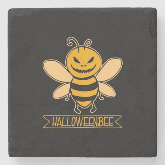 Halloween Bee Steinuntersetzer (Vorderseite)
