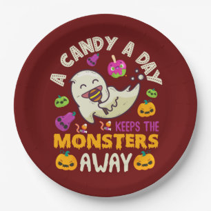 Halloween Behalte ein Bonbons am Tag die Monster w Pappteller