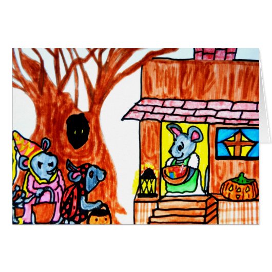 HALLOWEEN BEI MS. MAUSHAUS-Karte (Vorderseite (Horizontal))