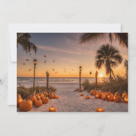 Halloween bei Twilight am Strand Notecard Dankeskarte