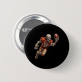 Halloween beim Fußballspiel Cooler Touchdown-Spiel Button (Vorne & Hinten)