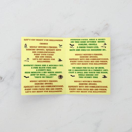 Halloween - Beispielnotizgröße Aktionskarte Karte (Innenseite)