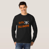 Halloween Bekleidung für Männer | Schädel und Knoc T-Shirt (Vorne ganz)