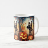 Halloween Belgisch Malinoi mit Pumpkins Beängstige Kaffeetasse (VorderseiteRechts)