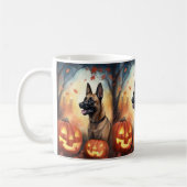 Halloween Belgisch Malinoi mit Pumpkins Beängstige Kaffeetasse (Links)