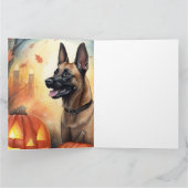 Halloween Belgisch Malinoi mit Pumpkins Beängstige Karte (Innenseite)
