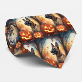 Halloween Belgisch Malinoi mit Pumpkins Beängstige Krawatte (Gerollt)