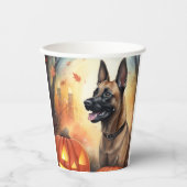 Halloween Belgisch Malinoi mit Pumpkins Beängstige Pappbecher (Vorderseite)