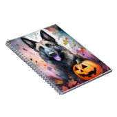 Halloween belgischer Schäferhund mit Pumpkins Beän Notizblock (Rechte Seite)
