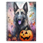 Halloween belgischer Schäferhund mit Pumpkins Beän Notizblock (Vorderseite)