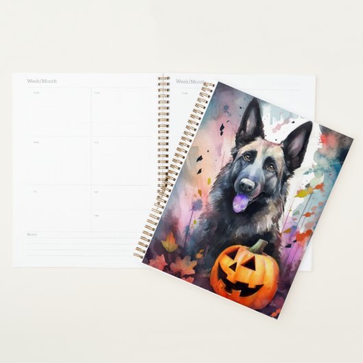 Halloween belgischer Schäferhund mit Pumpkins Beän Planer (Anzeige)