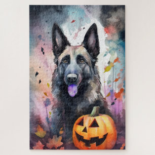 Halloween belgischer Schäferhund mit Pumpkins Beän Puzzle