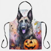 Halloween belgischer Schäferhund mit Pumpkins Beän Schürze (Vorderseite)