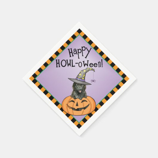 Halloween Belgium Sheepdog Serviette (Ecke)
