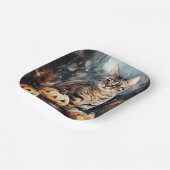 Halloween Bengalische Katze mit Pumpkins Beängstig Pappteller (Gewinkelt)