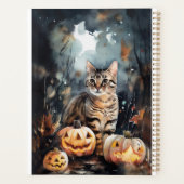 Halloween Bengalische Katze mit Pumpkins Beängstig Planer (Rückseite)