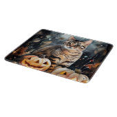 Halloween Bengalische Katze mit Pumpkins Beängstig Schneidebrett (Ecke)