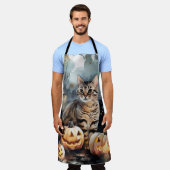 Halloween Bengalische Katze mit Pumpkins Beängstig Schürze (Getragen)