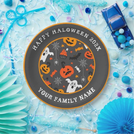 Halloween-Benutzerdefinierter Text Pappteller (Party)