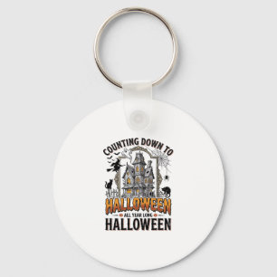 Halloween-Bereites T-Shirt Vintage Spukhaus Herbst Schlüsselanhänger