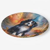 Halloween Berg mit Kürpen Beängstigend Pappteller (Schrägansicht)