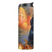 Halloween Berg mit Kürpen Beängstigend Thermosbecher (Nach links gedreht)